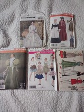 Vtg Dress Patterns X5 Vogue Simplicity Butterick Dress Apron Prairy Victorian
