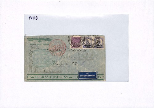 BRAZIL Cover 1933 ZEPPELIN CACHET/OVERPRINTS Airmail Porto Alegre GERMANY YV173 - Picture 11 of 12