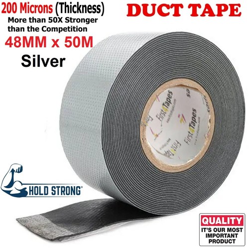 Duct Gaffer Heavy Duty Waterproof Cloth Tape 48mm x 50m / 10m Duck Silver Black - Picture 20 of 20