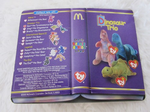 RARE TY McDonald’s Teenie Beanie Babies Dinosaur Trio Collection VINTAGE 2000 - Picture 7 of 7