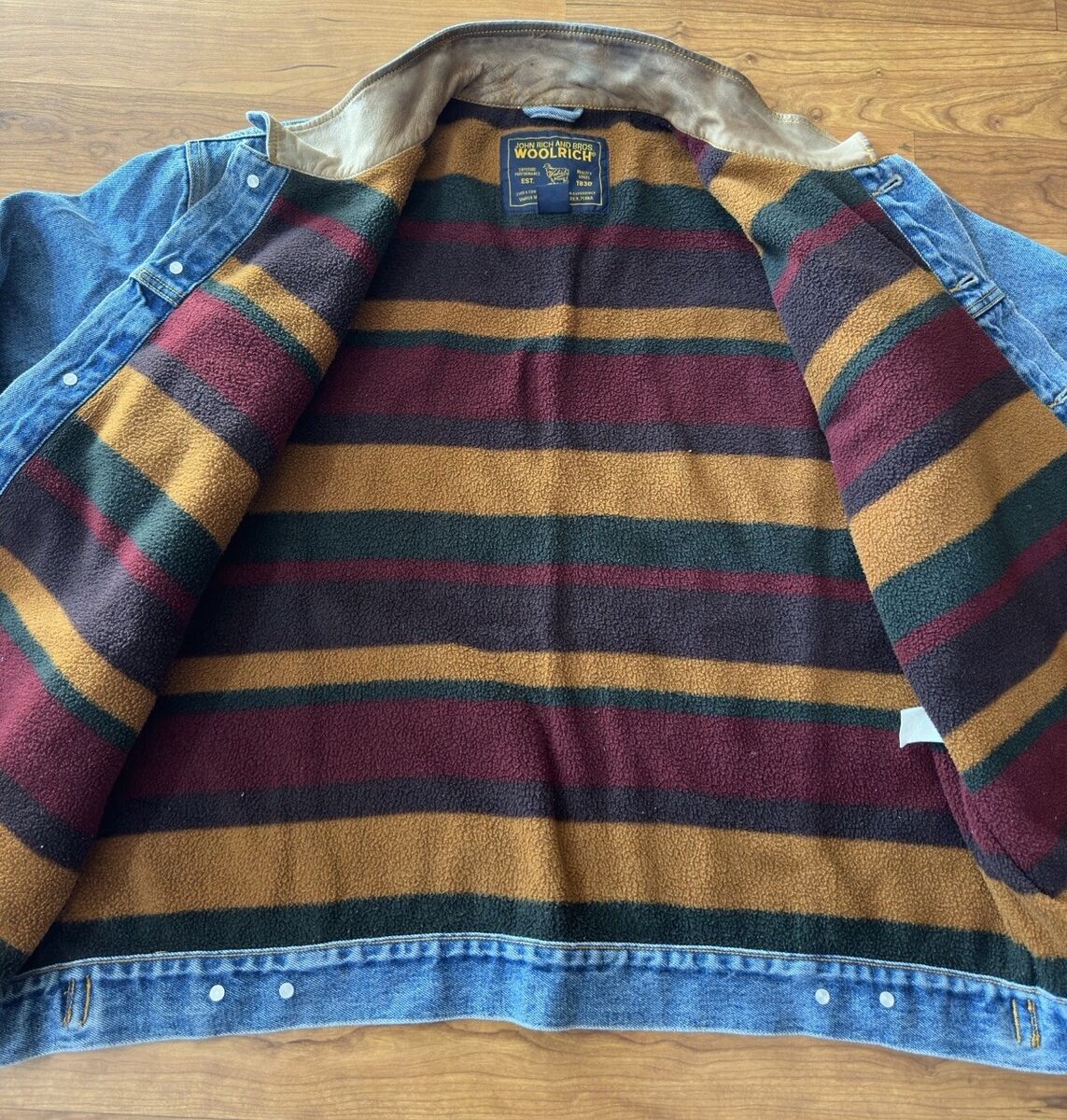 Woolrich Vintage Denim Jacket Men XL Blue Jean Blanket Woolrich Vintage Denim Jacket Men XL Blue Jean Blanket