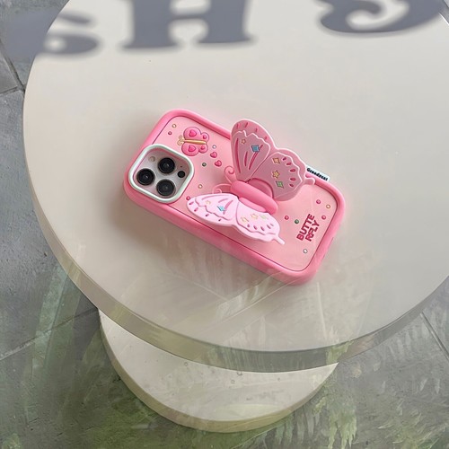 Luxury 3D Butterfly Stand Silicone Cover Case For 16 15 14 13 12 11 Pro Max XR - Picture 9 of 18
