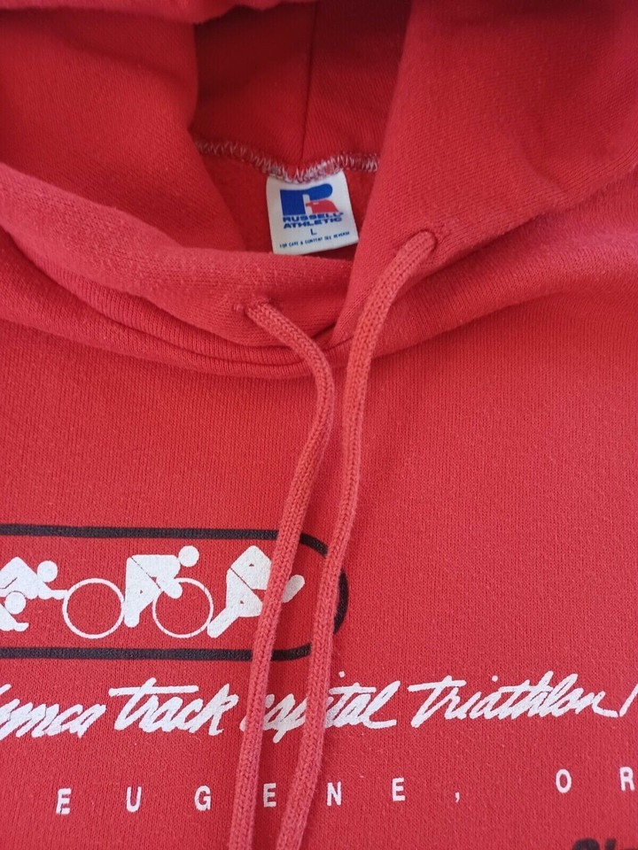 Vintage 1984 80s 1980s Eugene Oregon Triathlon Track Russell Athletic Hoodie, L eBay
