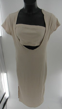 PLUS SIZE Women's Tan Solid Cut Out BODYCON Midi Length DRESS SZ 1X NWT