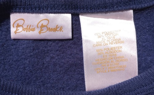 Bobbie Brooks Womens Holiday Navy Christmas Stocking Sweatshirt Size XL 16/18 - Picture 3 of 3