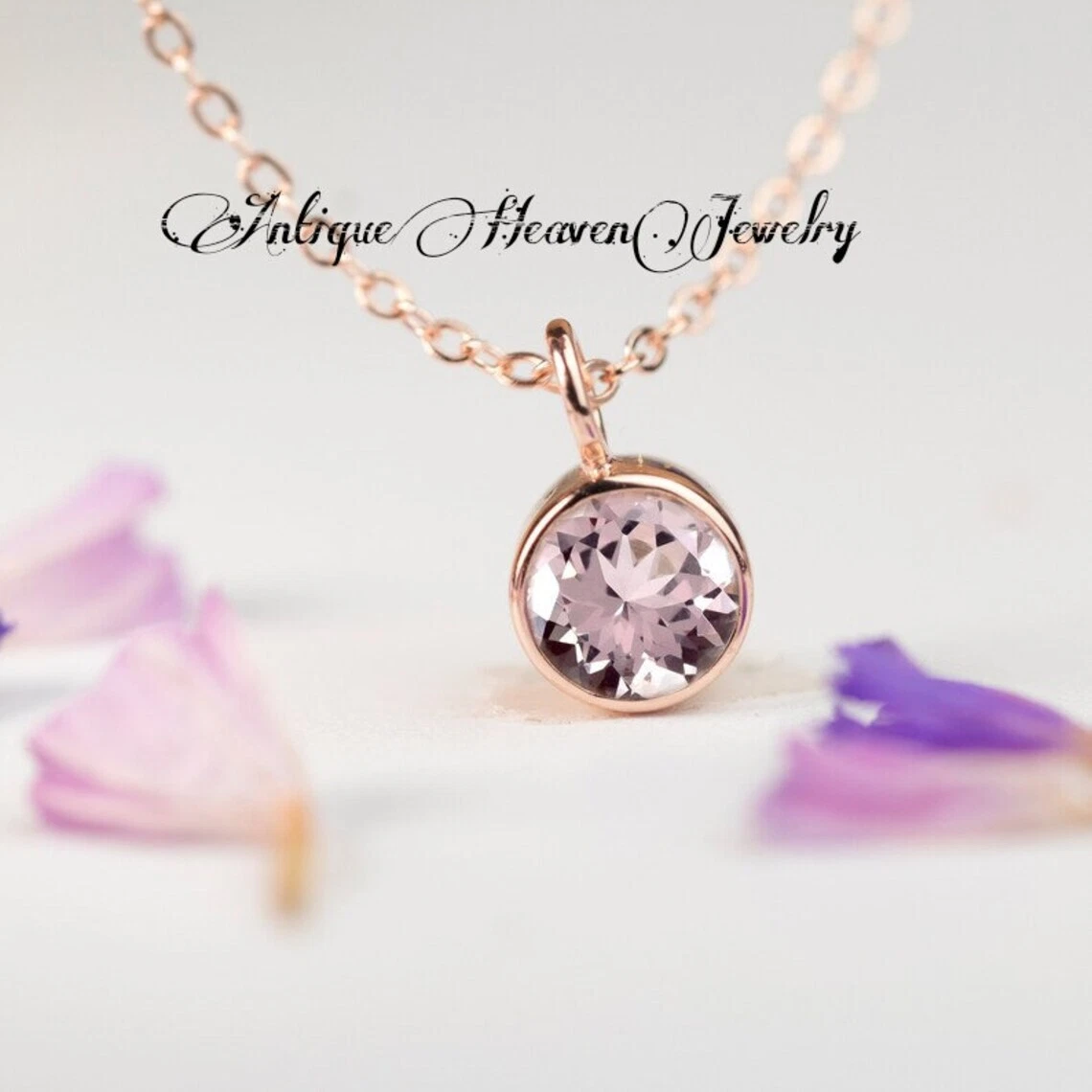 Pink 2024 morganite necklace