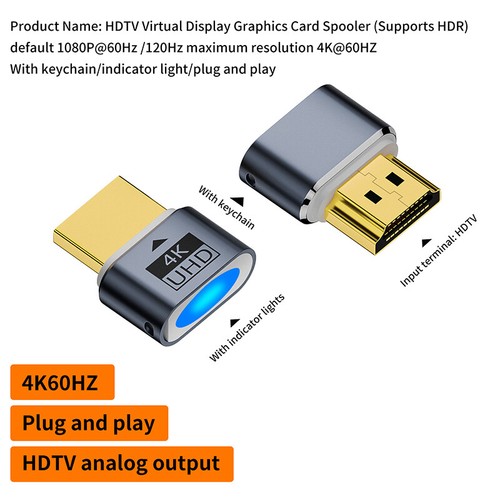 4K 60Hz PC -Grafikkartenblatt Virtual Display für Laptop Desktop GP#lk - Picture 9 of 12