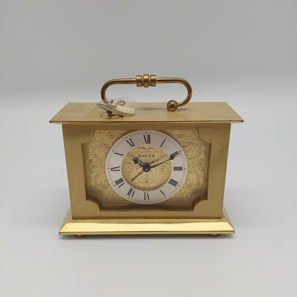 Orologio Swiza SWIZA Orologio Sveglia Da Tavolo In Ottone Carica Giorni Da  Riparare