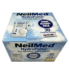 NeilMed HydroPulse All Natural Sinus Relief with 30 Pre-Mixed Packets EXP 11/23