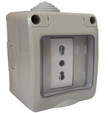 Cassetta esterna a tenuta stagna scatola da muro presa bipasso elettrica IP55