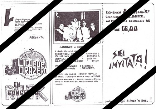LUCIANO LIGABUE ORAZERO ANIME IN PLEXIGLASS FANZINE INVITO CONCERTO 1987 87 LP - 第 1/1 張圖片