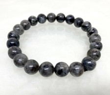 One 1 Black Labradorite Beaded Bracelet 8MM A Round Beaded Healing Bracelet
