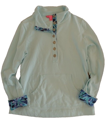 Lilly Pulitzer Skipper Popover Sweatshirt XS Floral Half Zip