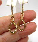 14K Yellow Gold diamond-Cut Figure Eight Dangle Earrings [E197] — photo 2