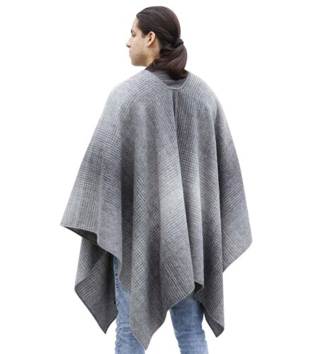 Poncho de lana de alpaca gruesa mezcla para mujer hombre capa capa abrigo unisex Perú - Imagen 2 de 15