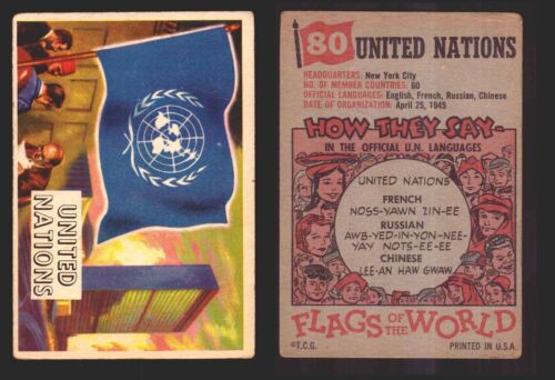 1956 Flaggen der Welt Vintage Sammelkarten Sie wählen Singles #1-#80 Topps - Bild 75 von 75