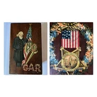CIVIL WAR VETERAN * GAR * HAND PAINTED WOOD CABINET BOX - 1900s GRAND ARMY