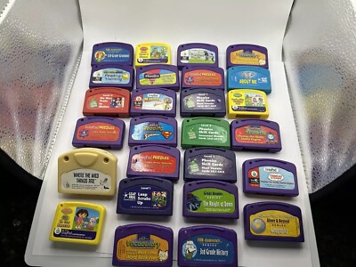 Vintage Early 2000 s Lot Of 26 Different Leap Frog Leap Pad Game Cartridges