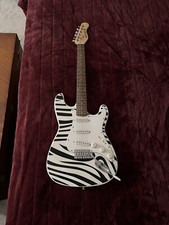 Huntington Outlaw Solid Body S-type Electric Guitar Zebra + Accessories Usa Ship
