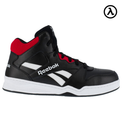 REEBOK BB4500 WORK MEN'S HIGH TOP SNEAKER BLACK/RED BOOTS RB4132 - ALL SIZES NEW