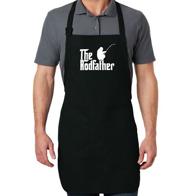 Funny Fishing Dad Pun gift Apron Fathers Day The Rodfather Fisherman Jokes Fun