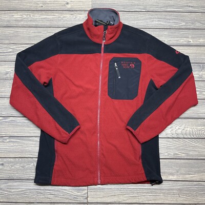 Mountain Hardwear Jacket Mens Medium Red Fleece Polartec Full Zip Outdoor Coat