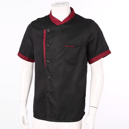 Mens Womens Chef Coat Short Sleeve Kitchen Work Uniform Cook Jacket - Picture 34 of 49