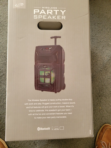 iLive Wireless Bluetooth Party Speaker w/remote and mic, Light Effects, New Open - Picture 3 of 3
