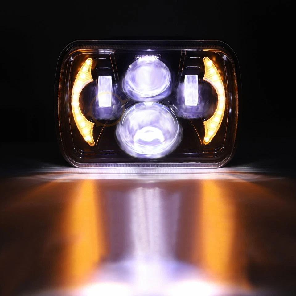 Faro LED 5X7 7x6" pulgadas para Jeep Wrangler 1986-1995 YJ 1984-2001 Cherokee XJ Foto 2 de 4