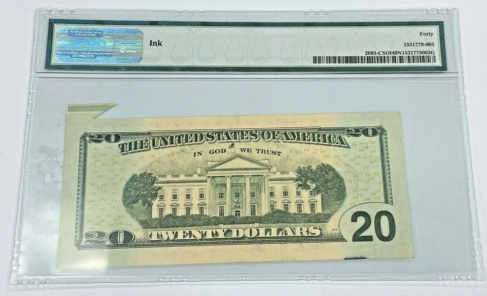 Single 2006 Series US Federal Reserve $20 Dollar XF Grade Note Fold Over Error - Image 2 of 2