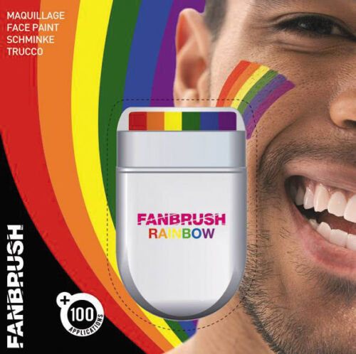 RAINBOW  PRIDE  COLOURS FACE PAINT BY FANBRUSH - Afbeelding 1 van 3