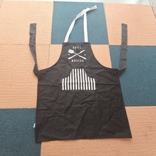 Grill Master Black Cooking Apron BBQ Kitchen Pockets Chef Cotton Tie  9a
