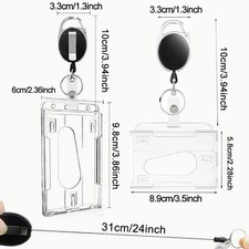 Hard Plastic ID Badge Holder, Vertical, Horizontal, 1 Pack, 2 Pack