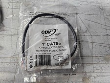 Lot of 21. CDW Patch Cable Black RJ45 Cat-5e 1ft A3L781-01-BLK