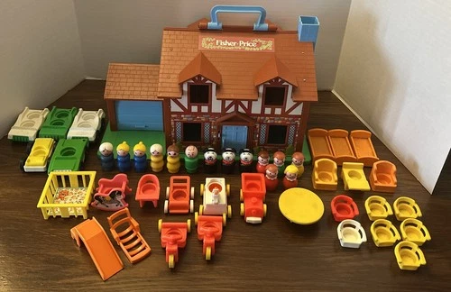 Vintage 1986 Fisher Price Little People Play Family House #952 w/ Accessories