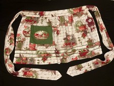 Vintage Half Apron With Pocket Cottagecore Print Excellent Condition