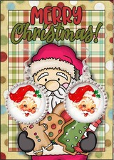 New Christmas Santa Dangle Earrings Vintage Style 1950s Inspired Santa Esrrings