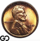 1930 Lincoln Cent Wheat Penny, Lustrous RB Gem BU++