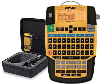 DYMO Rhino 4200 Etikettiergerät QWERTZ Koffer 6-19mm Gelb Schwarz Industrie