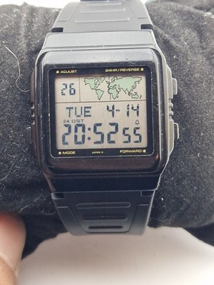 Casio 643 W-50U World Time LCD Uhr Vintage 1985 - Selten - Funktioniert