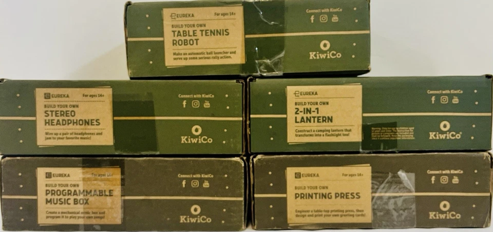 Kiwi Co Eureka Crate Lot Of 5 NIOB - Table Tennis Robot Printing Press and MORE! - Image 2 of 4