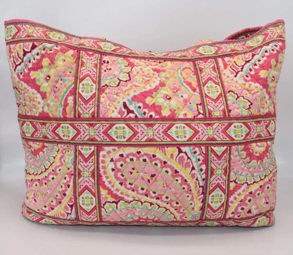 Vera Bradley Large Tic Tac Tote Bag in "Capri Melon" Pattern - Image 3 of 4