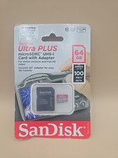 New Sealed SanDisk Ultra Plus 64GB Micro SD Memory Card w Adapter SH1