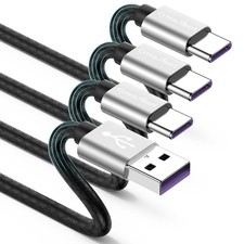  3Pack 6ft Usb A to Usb Type C Charging Cable Compatible with 6Foot, Silver