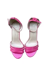 CHARLES ALBERT PINK ANKLE STRAP HEEL SIZE 8 W TESSA
