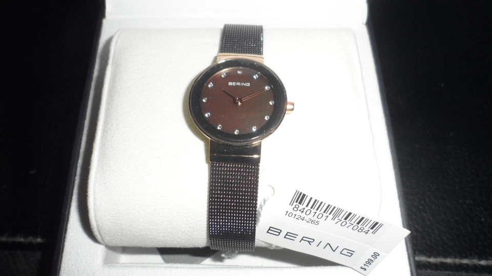 Reloj Bering Mujer Clásico Acero Inoxidable Marrón Malla Milanesa, 24m 10124-265 Foto 4 de 4