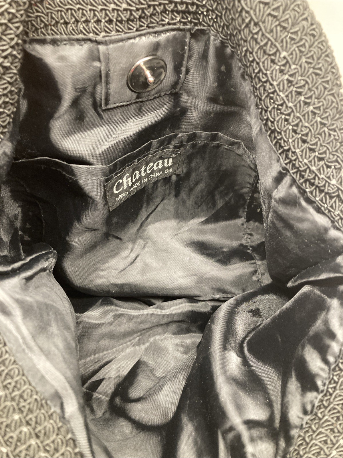 Vintage Chateau Macrame Black Patchwork Boho Wove… - image 12