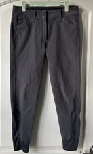 EUC SmartPak Piper Original Low-Rise Silicone Grip Breeches- 28R- Charcoal Gray