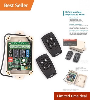 Enhanced Security Wireless Relay Switch Kit   Ideal for Garage Doors & Lights