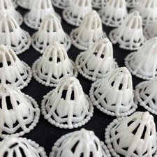 100 adornos para pasteles campanas de boda de plástico blanco vintage ~ 1" x 1" ~ decoraciones